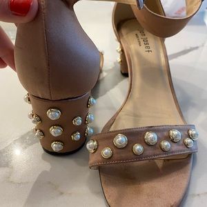 Blush Jon Joseph Pearl Studded Heels